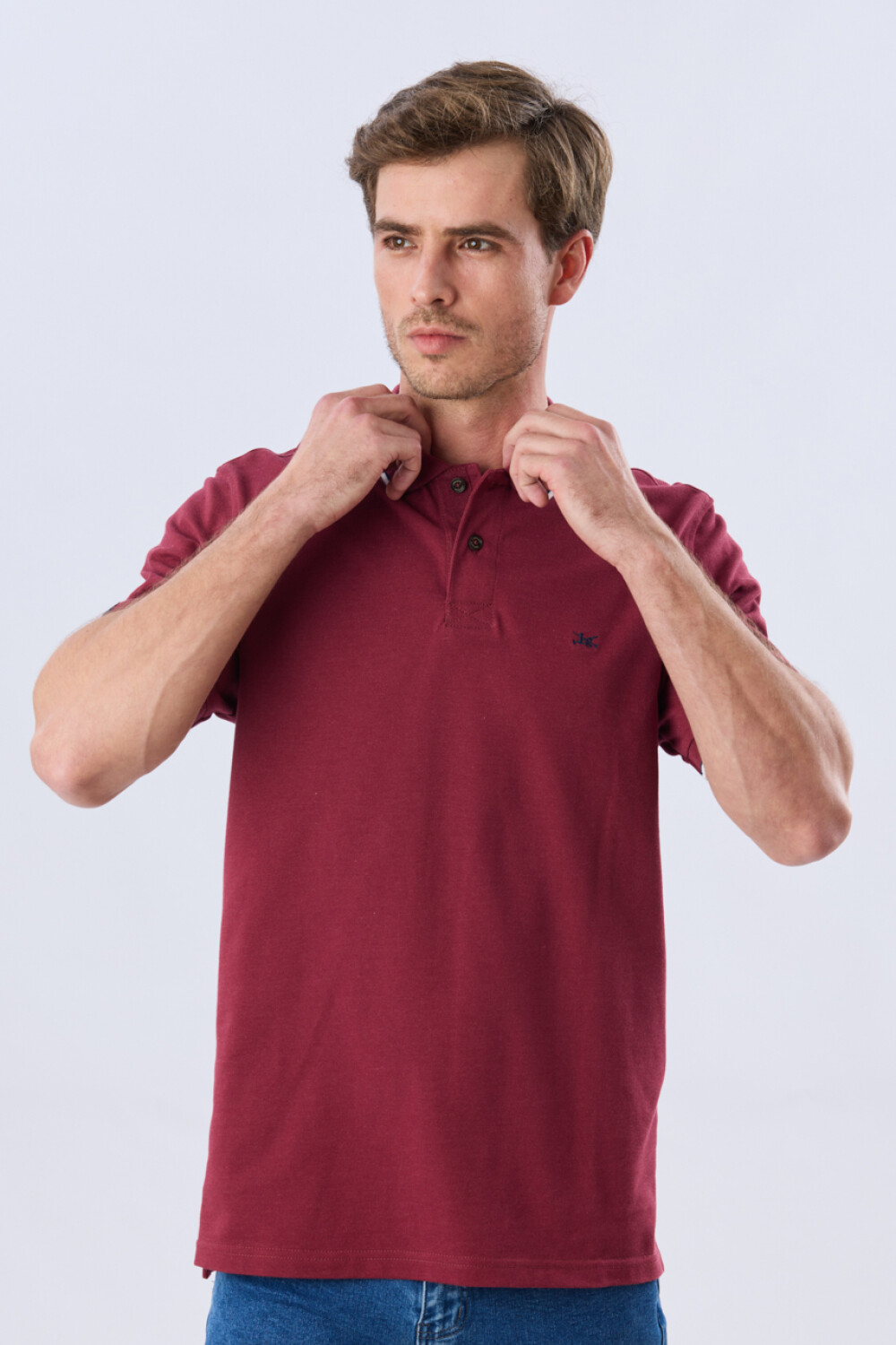 REMERA POLO LISA PIQUÉ Bordo Melange
