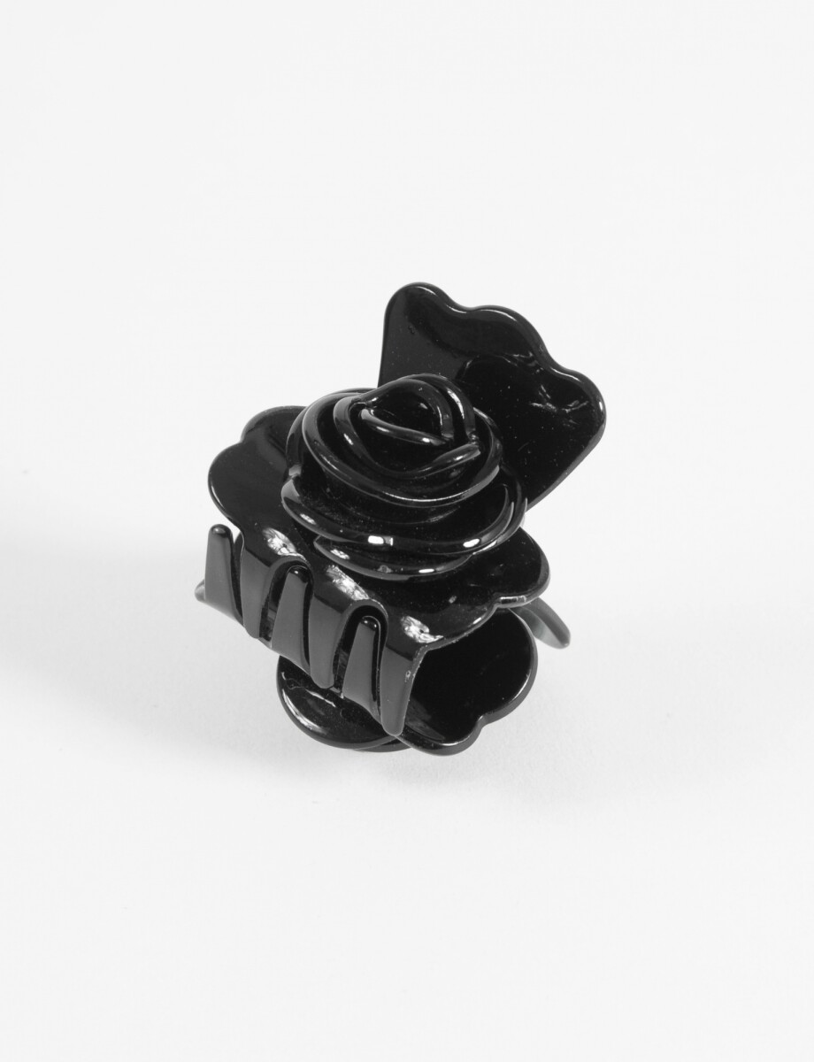 Broche pinza rosa - negro 