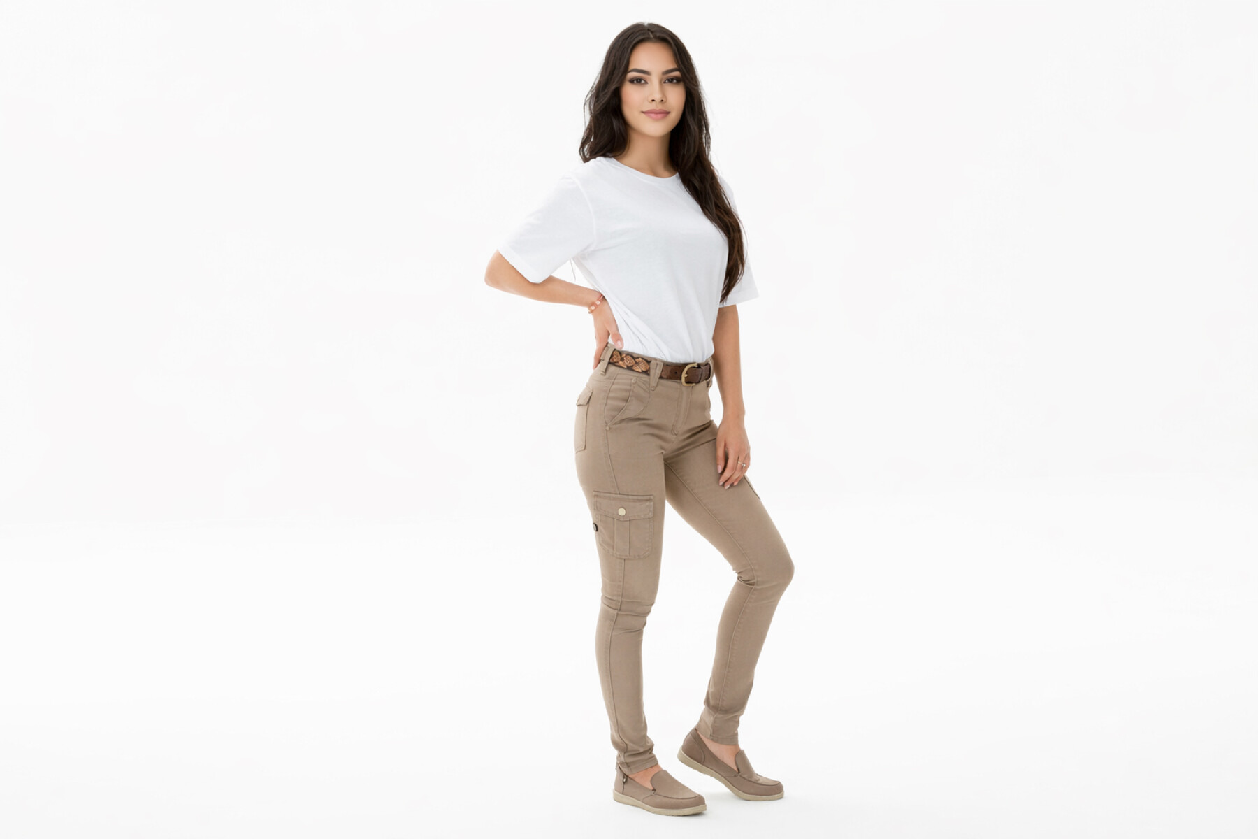 PANTALON URBANO MUJER FLEX - Beige 
