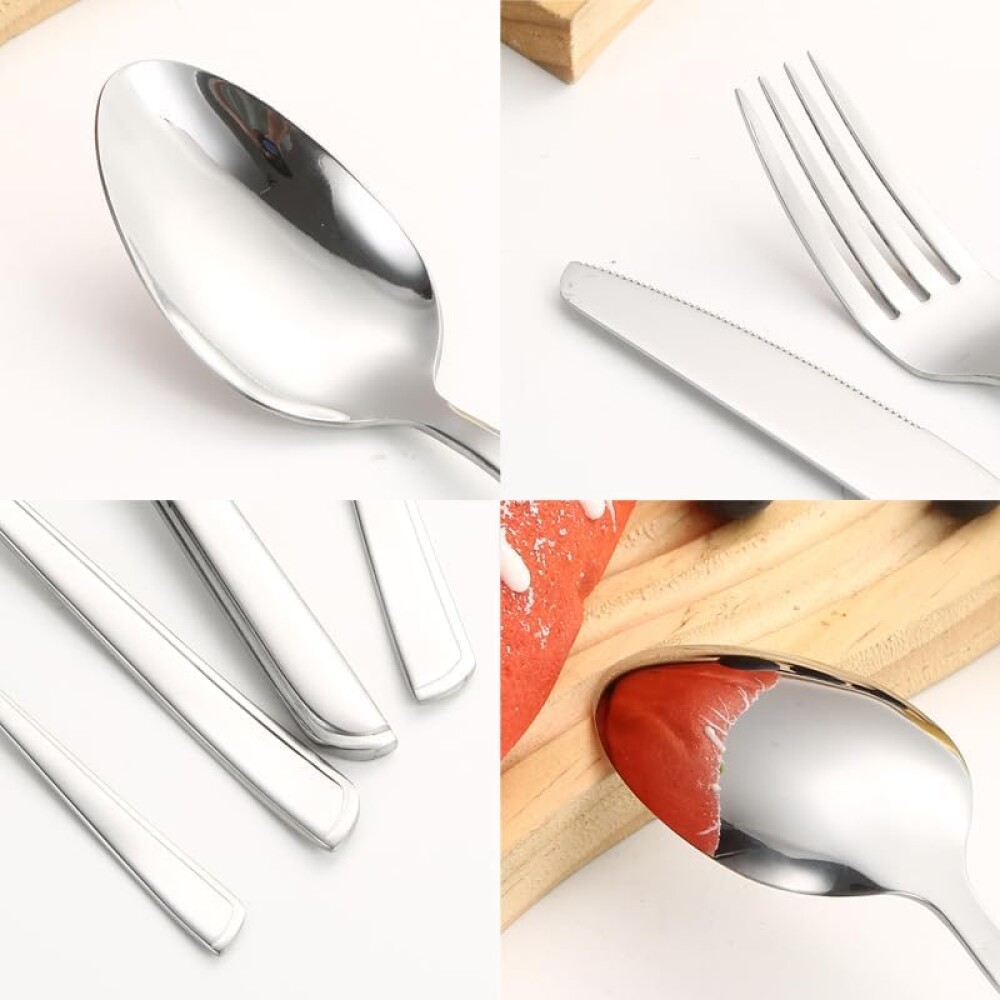Juego de Cubiertos De Acero Inoxidable 24 Piezas Plateado