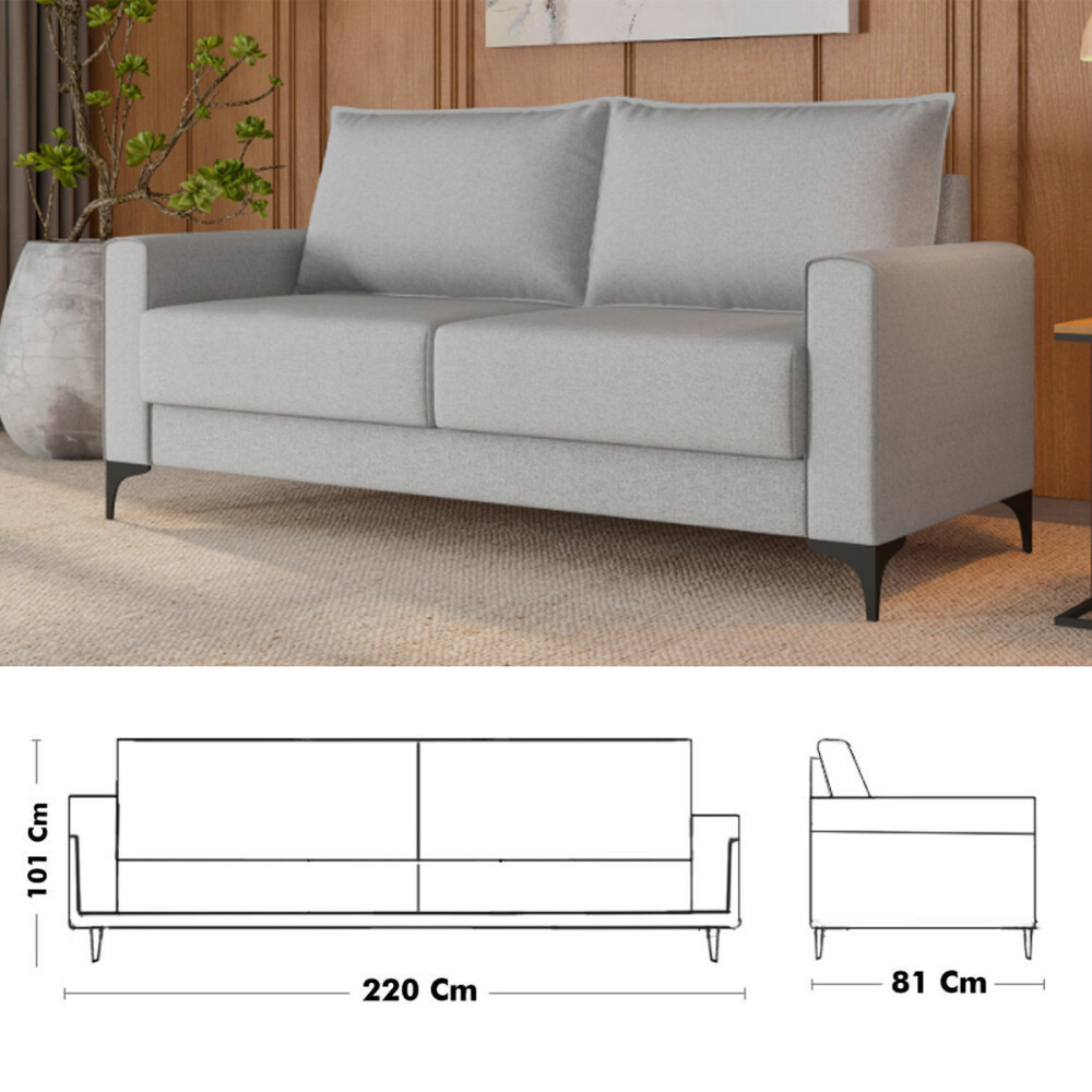 Sofá sillón 3 cuerpos - patas en metal Sofá sillón 3 cuerpos - patas en metal