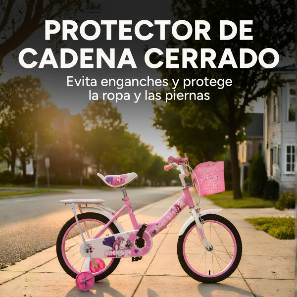 Bicicleta infantil Shengdi Rodado 16 Canasto Parrilla Hadas Color Rosa Claro