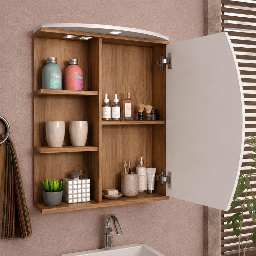 CONJUNTO MUEBLE DE BAÑO MODELO DUNA MUEBLE + ARMARIO CON ESPEJO + BACHA Conjunto Mueble De Baño Modelo Duna Mueble + Armario Con Espejo + Bacha