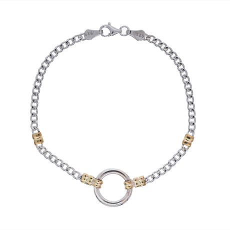 Pulsera de plata 925 y double en oro 18 ktes. Pulsera de plata 925 y double en oro 18 ktes.