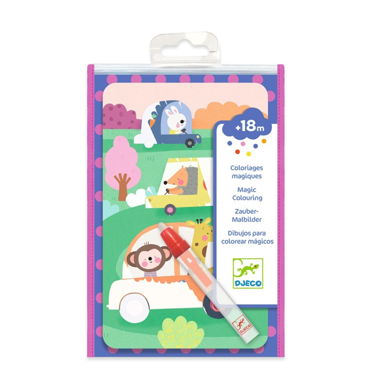 Laminas mágicas pequeñas para pintar Djeco En la carretera 