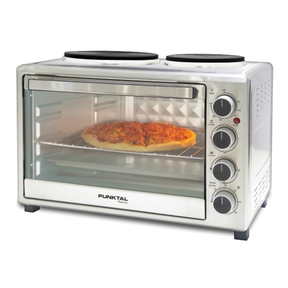 HORNO ELÉCTRICO 35 LTS. - LUZ - GRILL - 2 HORNALLAS - RECOGE MIGAS - INOX - acero inoxidable 