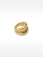 Anillo Redondeado Efecto Doble dorado