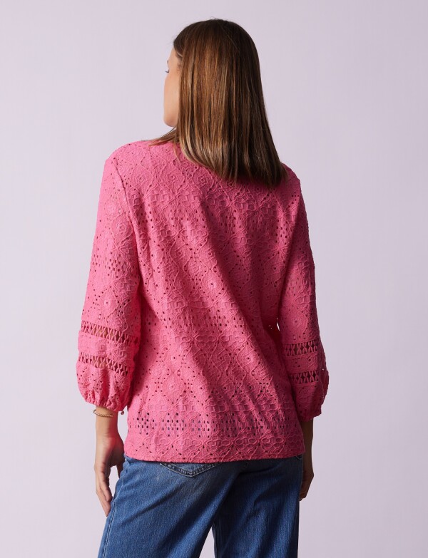 Blusa Broderie FUCSIA