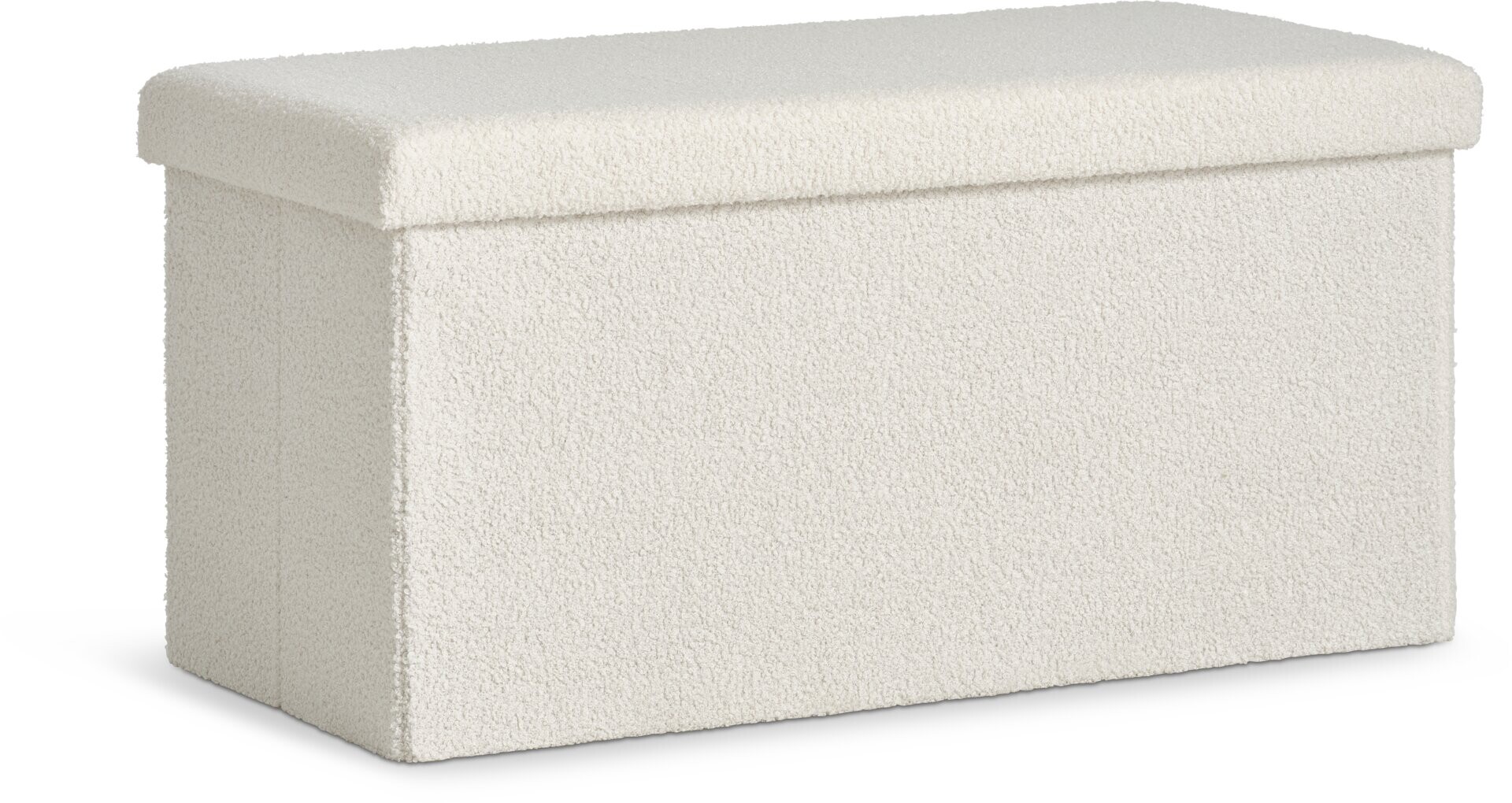 Puf NYSTED 76x38 con almacenaje felpa blanco 