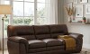 Sillon Livintus 3 Cuerpos Cuero Natural Cafe