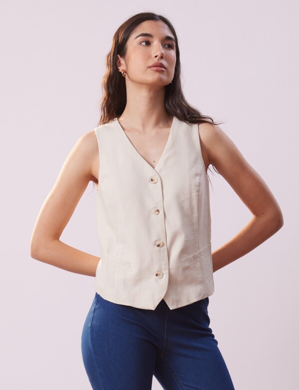 Chaleco Lino BEIGE