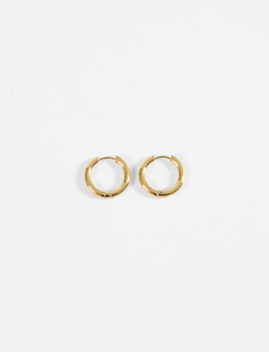 Aros acero grueso small - dorado 