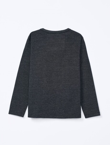 CAMISETA BÁSICA UNISSEX INFANTIL MANGA LARGA GRIS