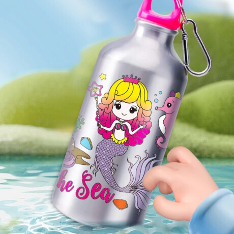 Set de botella de acero 500 ml para colorear Sirenas