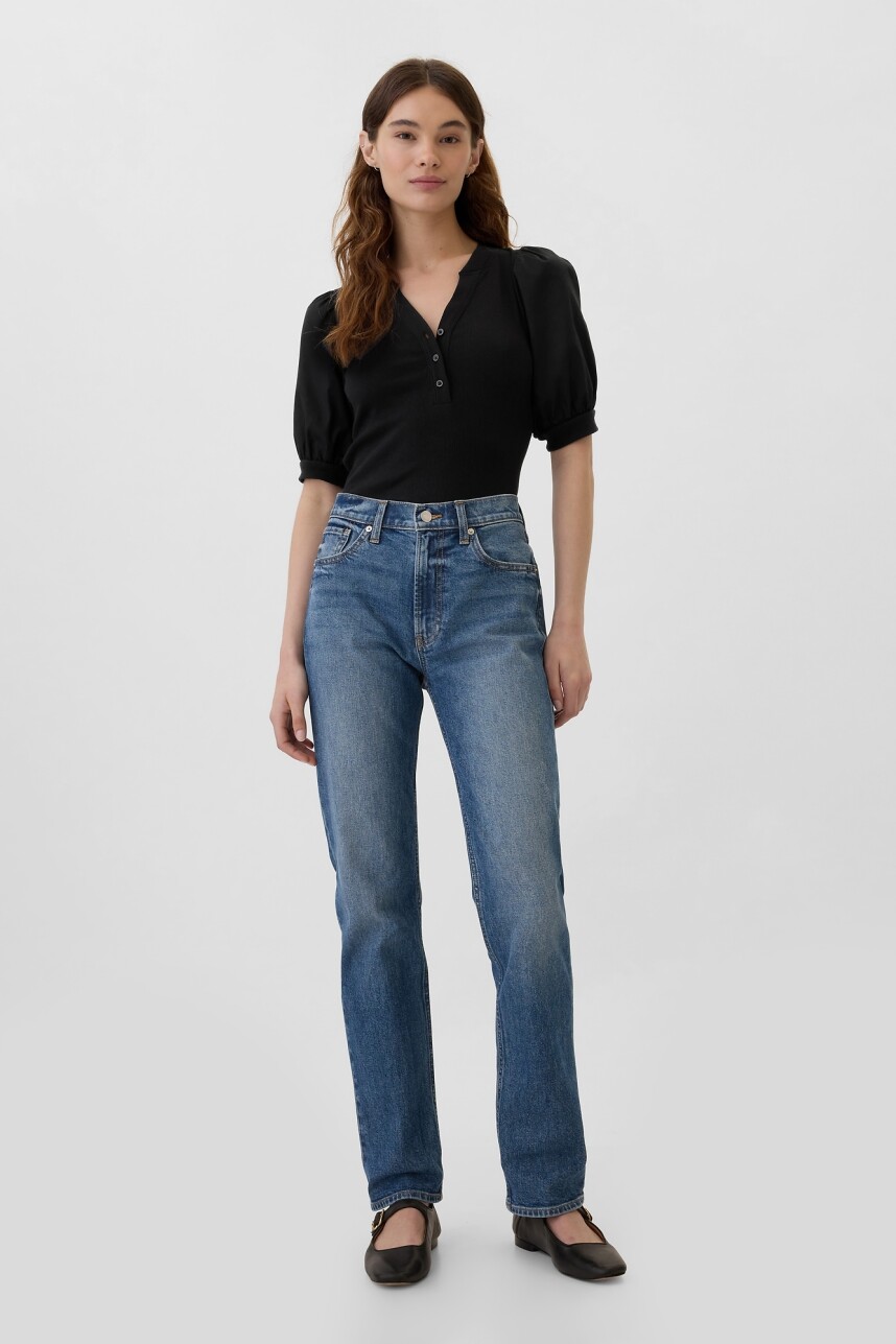Remera Con Botones Mujer True Black