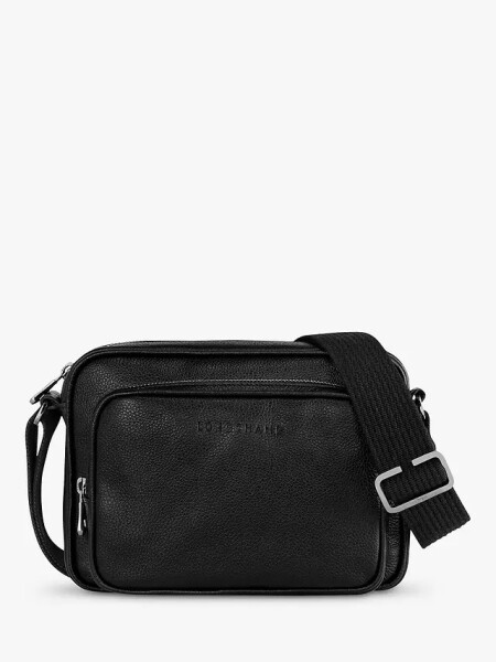 Longchamp -Bolso cruzado de cuero, Le foulonné Negro