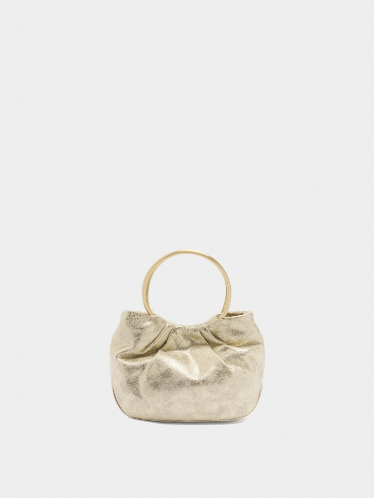 Bolso De Mano Metalizado dorado