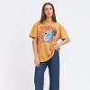 Remera Dama M/C Alg.C/Estam.Oversize N+ Tabaco