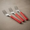 UNA Set 3 Tenedores M.Plastico Rojo 83310/8 UNA Set 3 Tenedores M.Plastico Rojo 83310/8