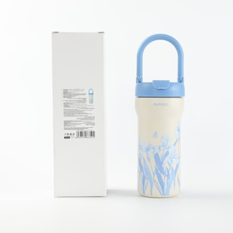 BOTELLA DE AGUA TÉRMICA SERIE FLORAL CON ASA (720 ML/AZUL) BOTELLA DE AGUA TÉRMICA SERIE FLORAL CON ASA (720 ML/AZUL)