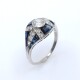 Anillo de platino brillantes, diamantes y zafiros sinteticos. Anillo de platino brillantes, diamantes y zafiros sinteticos.