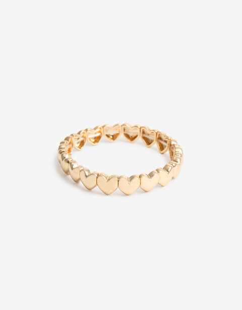 Pulseras Elásticas Metal Pulsera Elástica Corazón - Dorado