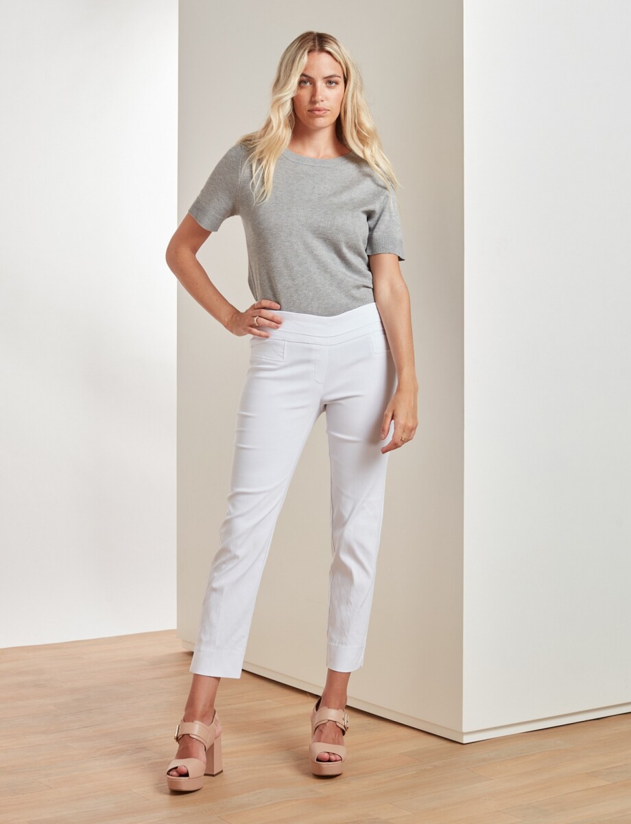 Pantalon Pretina Ancha - Blanco 