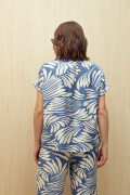 CAMISA ELVINA PRINTED Blanco/Azul