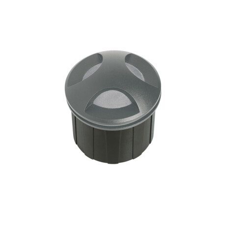 LED Circular de Embutir para Piso 3 Luces 3W Cálido - Gris