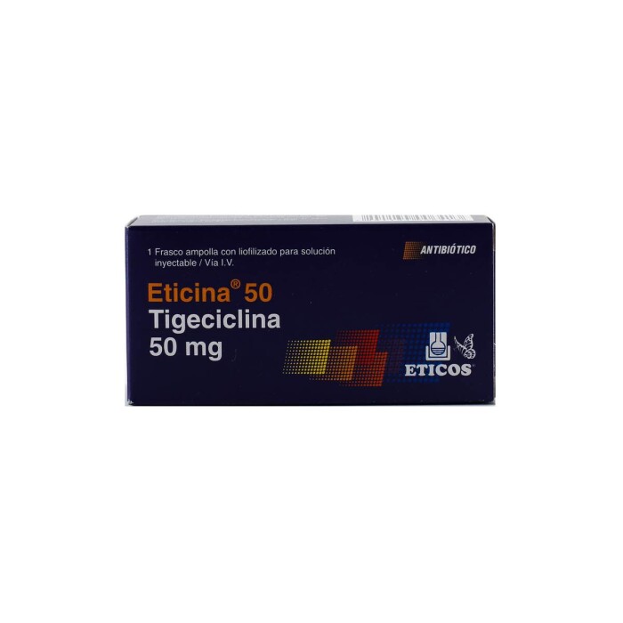 ETICINA (TIGECICLINA) 50 MG. POLV. LIOF. única