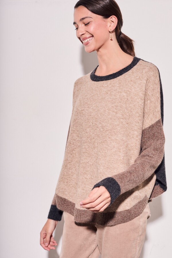 Sweater Color Block Cafe