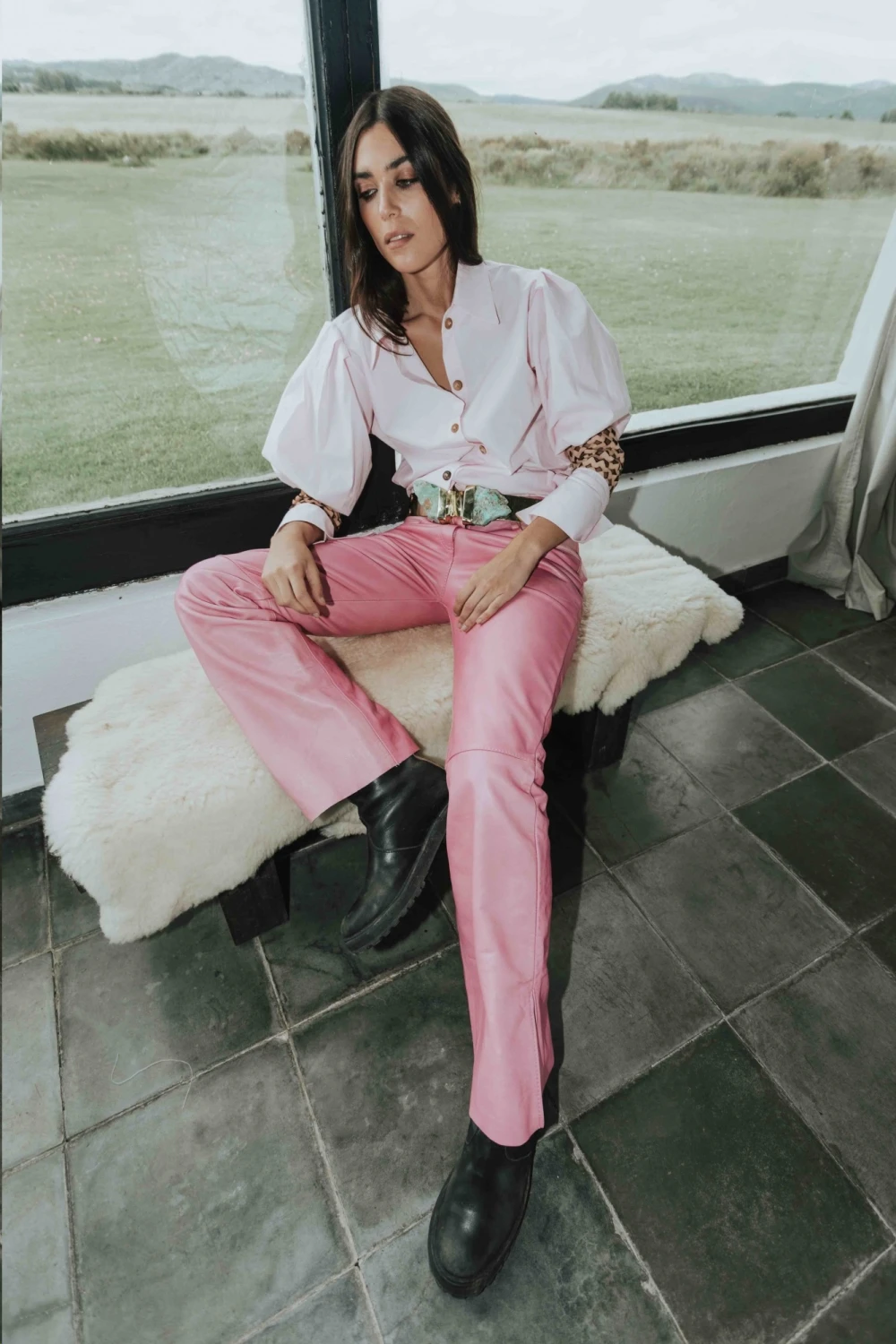 Leather jeans