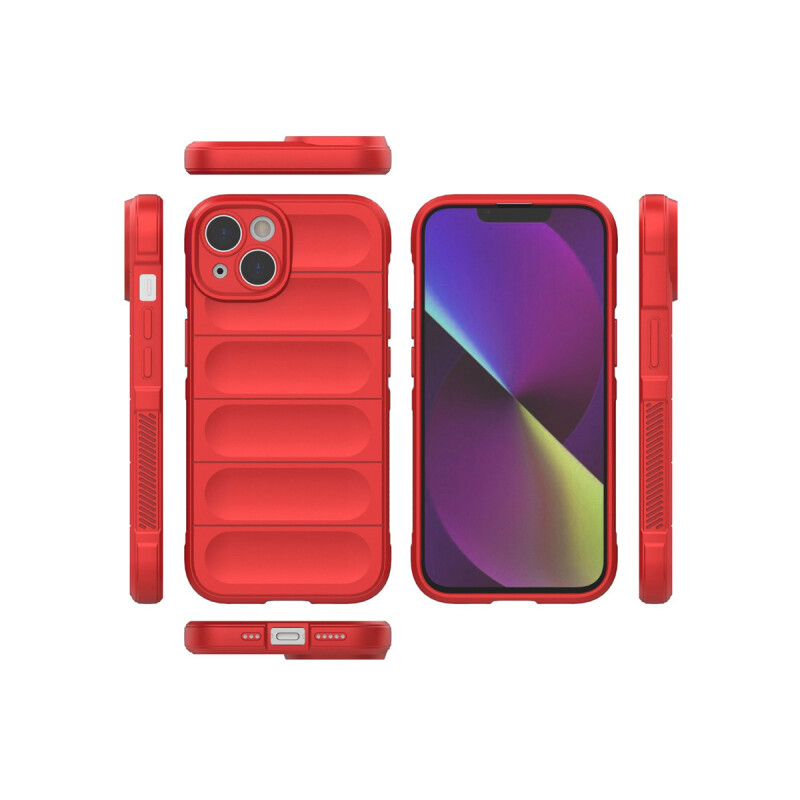 Protector iPhone 13/14 engomado con textura color rojo Protector Iphone 13/14 Engomado Con Textura Color Rojo