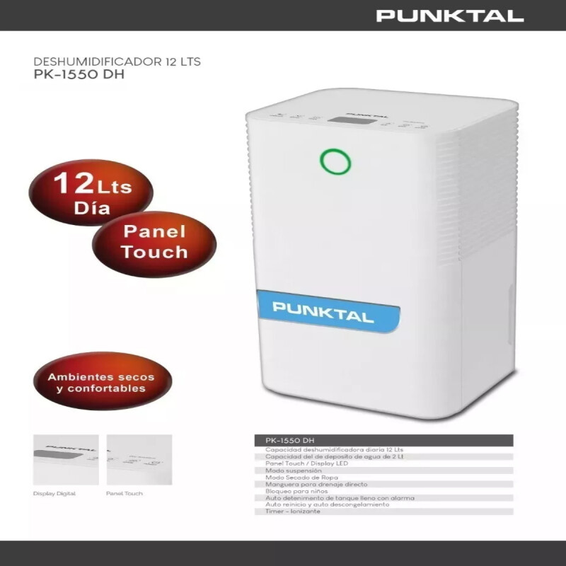 Deshumidificador Punktal Pk1550 12lt/día Secador Purificador Deshumidificador Punktal Pk1550 12lt/día Secador Purificador
