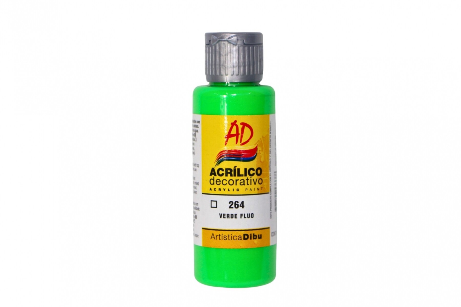 PINTURA ACRILICA ARTISTICA DIBU 60 ML. DIFERENTES COLORES - COLOR VERDE FLUO 264 