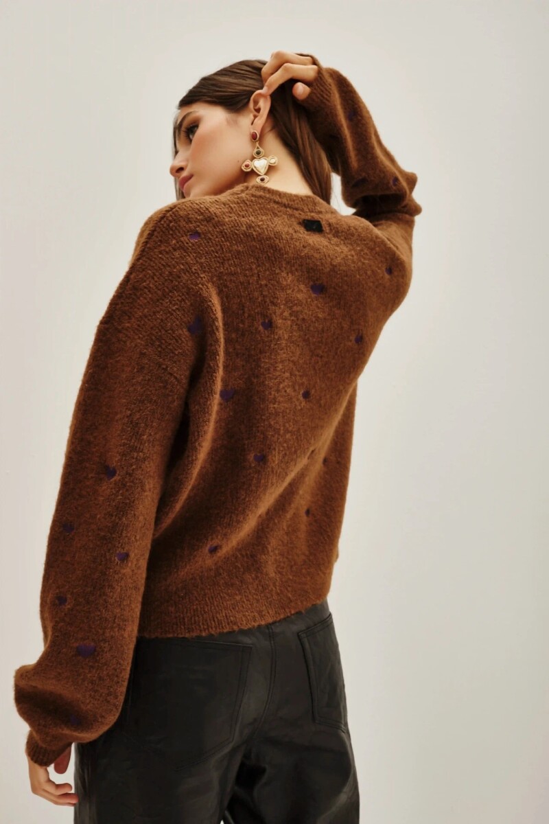 Sweater Little Hearts Marron