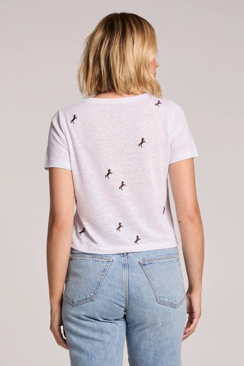REMERA TOSSED HORSES Blanco