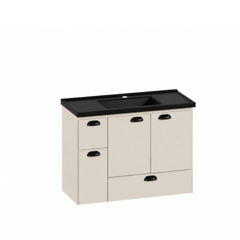 Mueble de baño suspendido Nuevo Orquídea 80cm Nude Bacha negra Mueble De Baño Suspendido Nuevo Orquídea 80cm Nude Bacha Negra