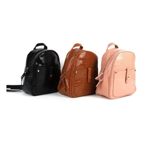 Mochila croco en cuerina Canva Marrón