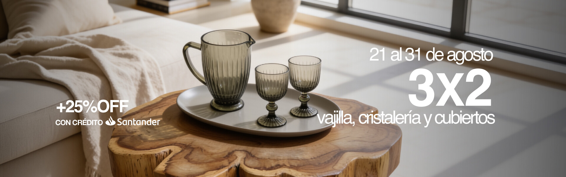 Home 3x2 Vajilla, cristalería y cubiertos