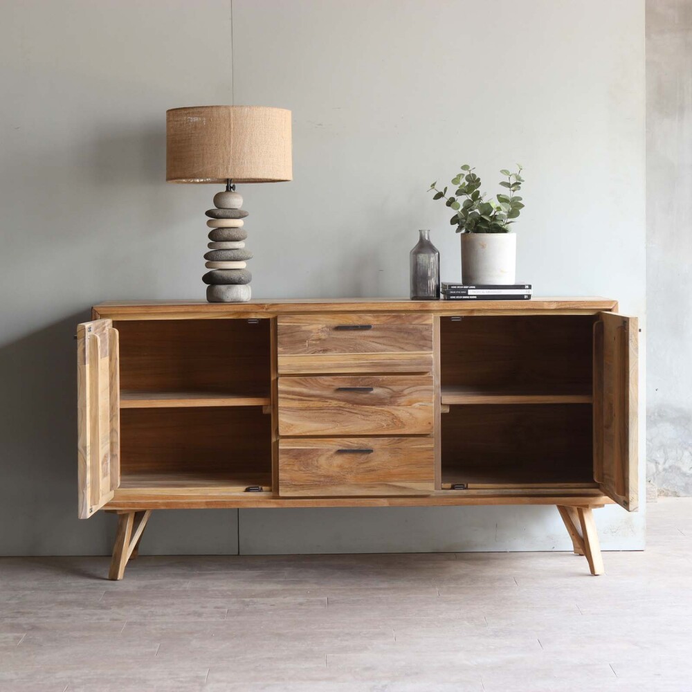 APARADOR MADERA-Y-FIBRA-NATURAL NATURAL-BEIGE MID CENTURY