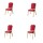 Silla Pack 4 unidades Hotel Apilable Tapizada Evento Conferencia Milton Rojo