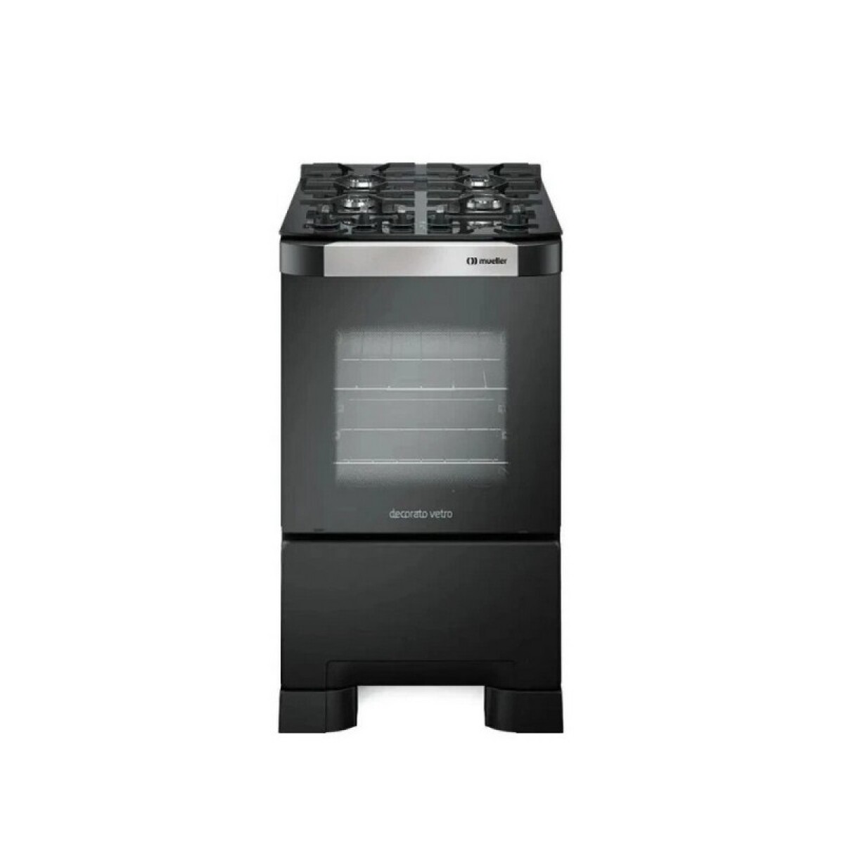 COCINA ELDOM DECORATO VETRO NEGRO 4 HORNALLAS 