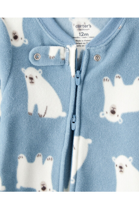 Pijama una pieza de micropolar, con pie, diseño osos polares Pijama una pieza de micropolar, con pie, diseño osos polares