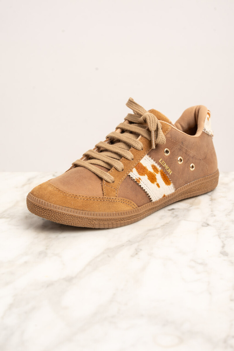 Zapatilla Gamuza Vaca Marron