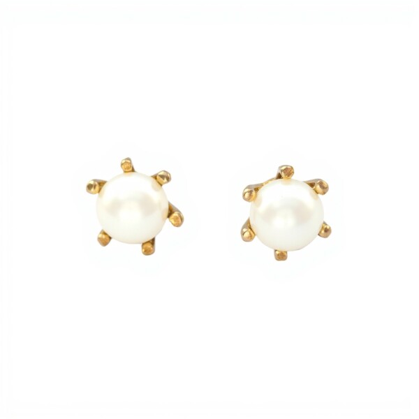 Caravanas Perlas- Oro bajo - Perla española- CA8234 conperla