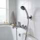 GRIFERIA DUCHA EXTERIOR CON TELEFONO Y FLEX ZINC TOLEDO CROMO