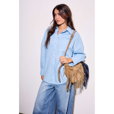 Camisa Lino Celeste