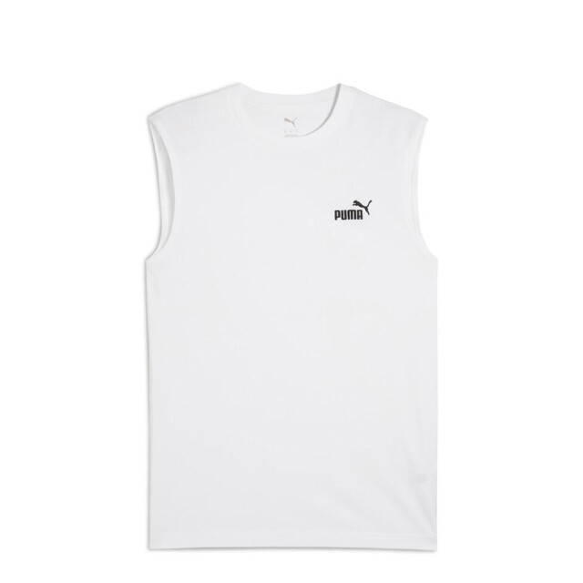 Remeras Puma Logo Sleeveless Masculino Blanco