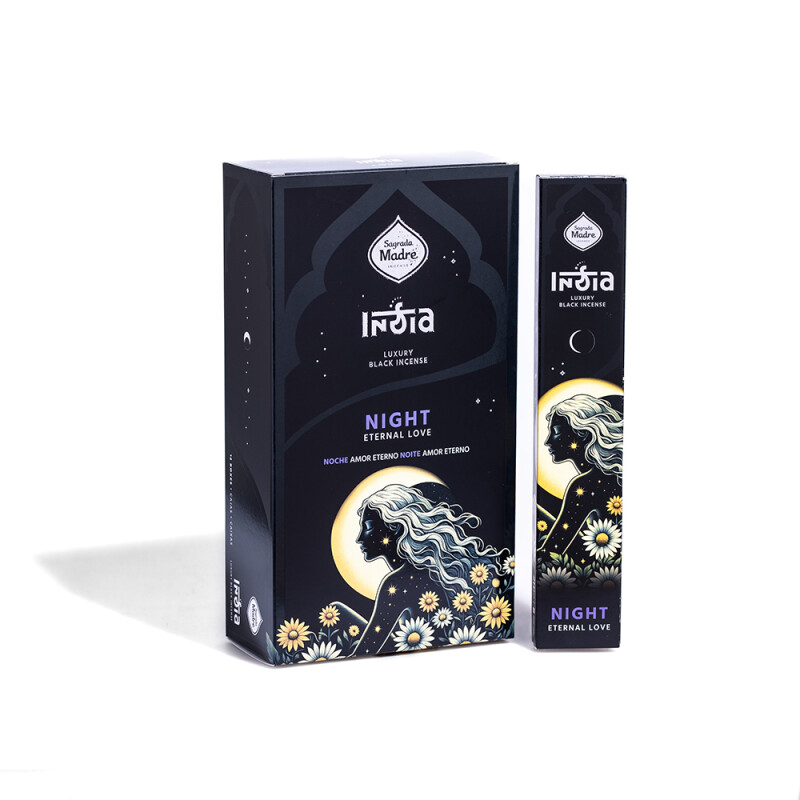 INCIENSO LINEA BLACK CARBÓN SAGRADA MADRE CAJA X12 Noche